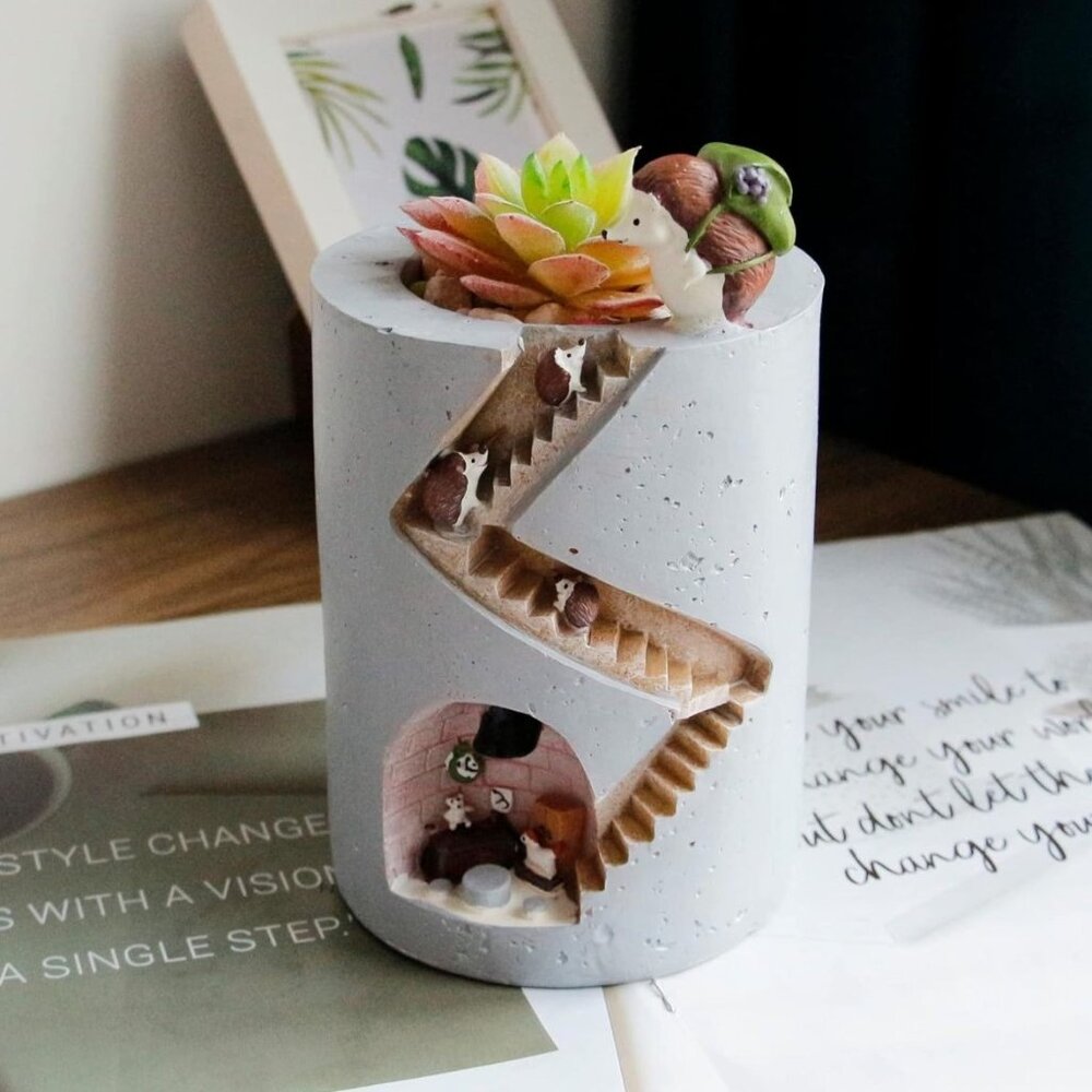 Hedgehog Family Succulent Planter - Picture 7 of 8